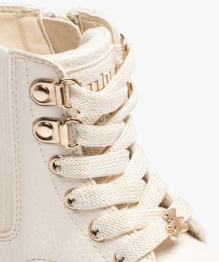 Boots fille unies à lacets irisés et col chaussette - Lulu Castagnette vue6 - LULU CASTAGNETT - GEMO