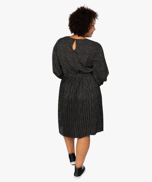 Robe femme courte plissée à manches longues vue3 - GEMO (G TAILLE) - GEMO