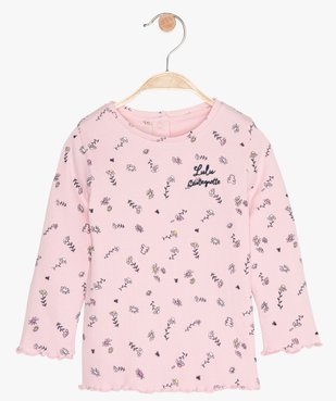 Tee-shirt bébé fille côtelé à manches longues - Lulu Castagnette vue1 - LULUCASTAGNETTE - GEMO