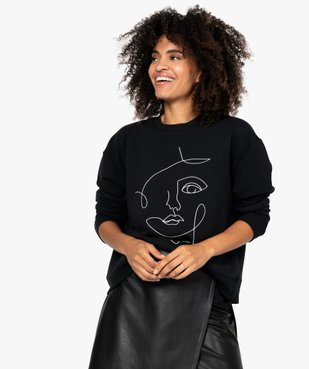 Sweat femme large molletonné et imprimé vue1 - GEMO(FEMME PAP) - GEMO