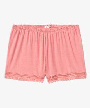 Short de pyjama en maille fluide avec bas en dentelle femme vue4 - GEMO 4G FEMME - GEMO