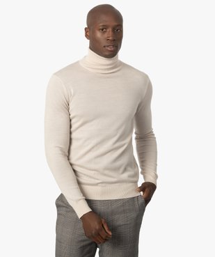 Pull homme à col roulé 100% laine mérinos vue1 - GEMO (HOMME) - GEMO