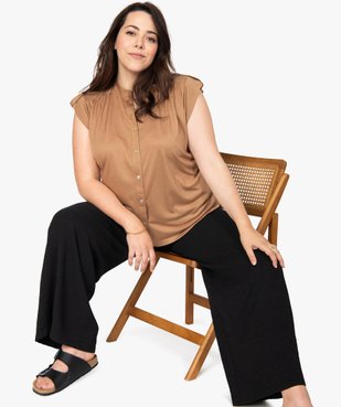 Tee-shirt femme boutonné sur l’avant vue1 - GEMO (G TAILLE) - GEMO