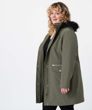 Manteau femme à capuche fantaisie et détails métalliques  vue1 - GEMO (G TAILLE) - GEMO