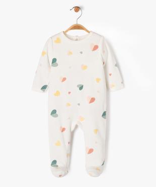 Pyjama en velours dors-bien motif cœurs bébé vue2 - GEMO 4G BEBE - GEMO