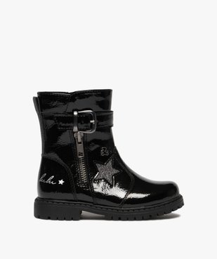 Boots fille vernies à détails argentés avec zip intérieur et fantaisie - LuluCastagnette vue1 - LULU CASTAGNETT - GEMO