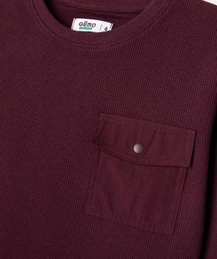 Tee-shirt manches longues en maille nid d’abeille garçon vue2 - GEMO 4G GARCON - GEMO