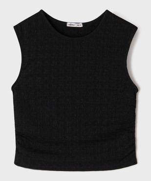 Tee-shirt sans manches texturé et cintré fille vue1 - GEMO (JUNIOR) - GEMO