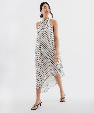 Robe longue sans manches asymétrique à pois femme vue1 - GEMO(FEMME PAP) - GEMO