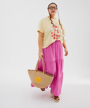 Tee-shirt manches courtes avec motif femme grande taille vue5 - GEMO 4G GT - GEMO