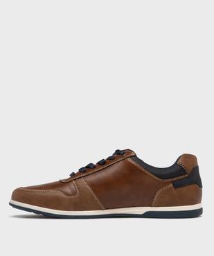 Baskets basses surpiquées à lacets, zip et fine semelle homme - Urban Steps vue4 - URBAN STEPS - GEMO