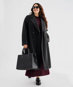 Manteau long croisé à double boutonnage et col femme grande taille vue3 - GEMO (G TAILLE) - GEMO