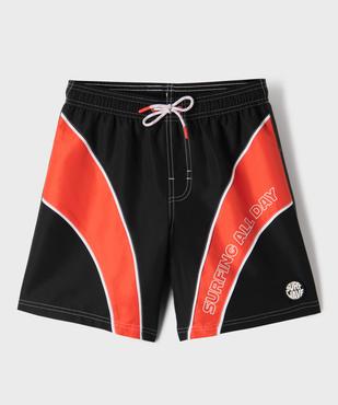 Short de surf tricolore avec ceinture ajustable garçon vue1 - GEMO 4G GARCON - GEMO
