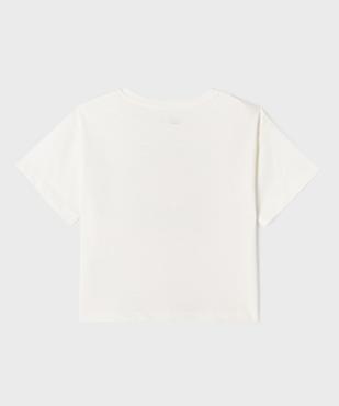 Tee-shirt manches courtes en jersey de coton à motif fille vue4 - GEMO 4G FILLE - GEMO
