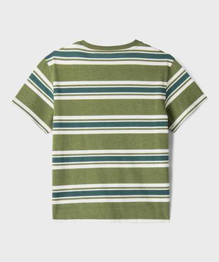 Tee-shirt manches courtes à rayures garçon vue3 - GEMO 4G GARCON - GEMO