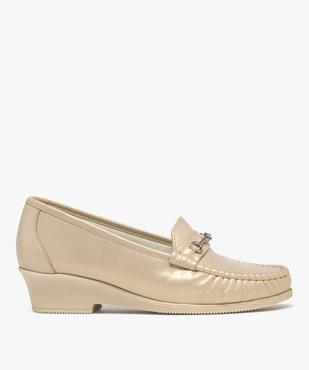 Mocassins confort dessus cuir et talon compensé femme vue1 - G'FLEX - GEMO