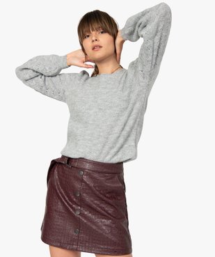 Pull femme en grosse maille à manches fantaisie vue1 - Nikesneakers C4G FEMME - Nikesneakers