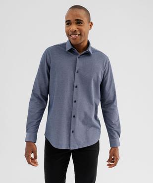 Chemise manches longues en maille piquée souple homme vue1 - GEMO (HOMME) - GEMO