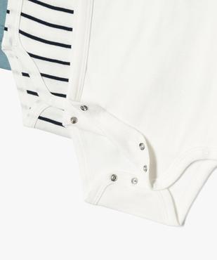 Body manches courtes et fermeture croisée devant bébé garçon (lot de 3) vue2 - GEMO 4G BEBE - GEMO