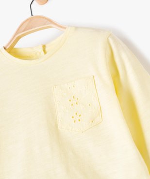 Tee-shirt bébé fille à basque en dentelle et manches longues vue2 - GEMO(BEBE DEBT) - GEMO