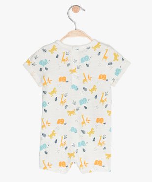 Combishort bébé garçon à motifs animaux 100% coton biologique vue3 - GEMO C4G BEBE - GEMO