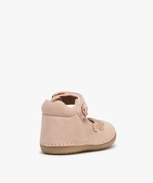 Chaussures de parc bébé fille babies en cuir retourné vue4 - GEMO(BEBE DEBT) - GEMO
