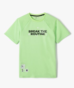 Tee-shirt de sport garçon à manches courtes avec inscription vue1 - GEMO (JUNIOR) - GEMO