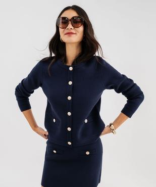 Gilet en maille viscose douce et épaisse femme vue2 - GEMO(FEMME PAP) - GEMO