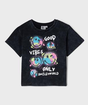 Tee-shirt manches courtes avec motifs Smiley fille - Smiley World vue5 - SMILEY WORLD - GEMO