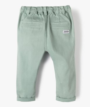 Pantalon bébé garçon uni en coton extensible vue5 - GEMO(BEBE DEBT) - GEMO