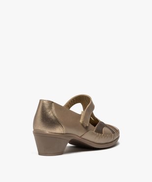 Escarpins femme confort en cuir à bride scratch vue4 - GEMO (CONFORT) - GEMO