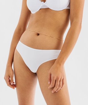 Tanga sans coutures en microfibre et dentelle femme (lot de 2) vue2 - GEMO 4G FEMME - GEMO