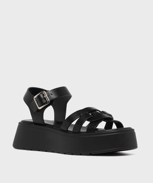 Sandales à brides sur semelle plateforme femme - 5 Miles vue2 - 5 MILES - GEMO