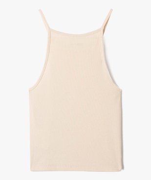 Débardeur fille côtelé à fines bretelles façon crop top vue4 - GEMO (JUNIOR) - GEMO