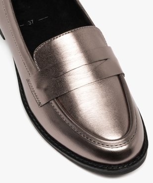 Mocassins femme unis effet métallisé Penny Loafer vue6 - GEMO (CASUAL) - GEMO