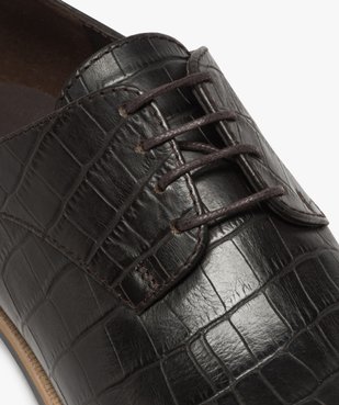 Derbies femme unis dessus cuir et semelle tricolore Dessus cuir imitation croco vue6 - GEMO (CASUAL) - GEMO
