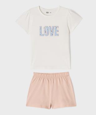 Pyjashort en jersey de coton fille vue1 - GEMO 4G FILLE - GEMO
