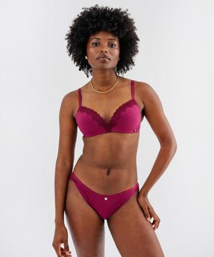 Culotte en maille côtelée avec dentelle femme - LuluCastagnette vue4 - LULUCASTAGNETTE - GEMO