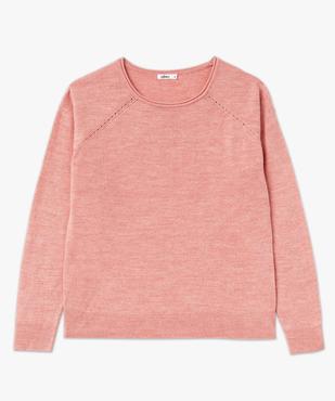Pull fin à col rond finitions roulottée femme vue4 - GEMO(FEMME PAP) - GEMO