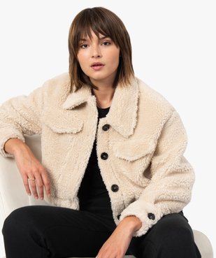 Blouson femme court en sherpa vue6 - GEMO(FEMME PAP) - GEMO