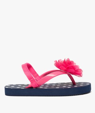 Tongs fille à pois avec fleur en tissu et bride élastiquée vue2 - GEMO (ENFANT) - GEMO
