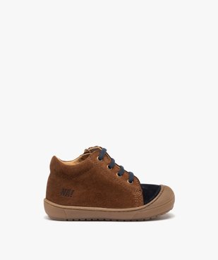 Chaussures premiers pas bébé garçon en cuir suédé bicolore - NA! vue1 - NA! - GEMO