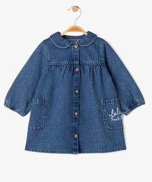 Robe en jean à manches longues et col Claudine bébé fille - LuluCastagnette vue2 - LULUCASTAGNETTE - GEMO