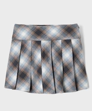 Jupe-short courte et plissée à carreaux fille vue2 - GEMO (JUNIOR) - GEMO