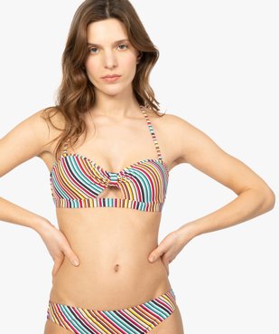 Haut de maillot de bain femme forme bandeau à armatures vue1 - GEMO (PLAGE) - GEMO
