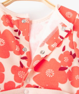 Pyjama bébé fille à motifs fleuris avec doublure chaude vue2 - GEMO(BB COUCHE) - GEMO