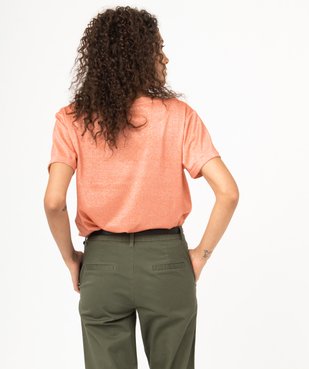 Tee-shirt à manches courtes en maille pailletée femme vue3 - GEMO(FEMME PAP) - GEMO