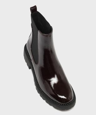 Boots femme vernies style Chelsea à semelle crantée vue5 - 5 MILES - GEMO