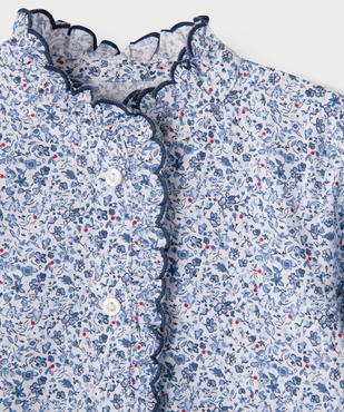 Chemise à motifs fleuris et col victorien fille - LuluCastagnette vue3 - LULUCASTAGNETTE - GEMO