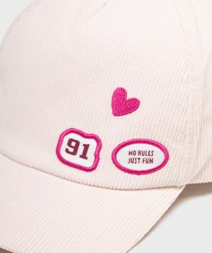 Casquette en coton côtelé fille avec motifs brodés vue2 - GEMO (ACCESS) - GEMO